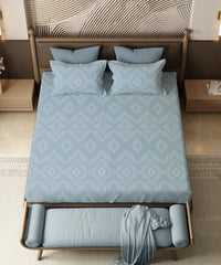 Home Essential Pastel Poetry King Bedsheet set,Sanjh Sky|144TC Cotton| 2 Pillow Covers