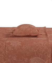 Home Essential Pastel Poetry King Fitted Bedsheet, Antra Seinna |144TC Cotton| 2 Pillow Covers