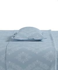 Home Essential Pastel Poetry King Fitted Bedsheet, Sanjh Sky|144TC Cotton| 2 Pillow Covers