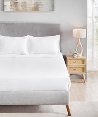 Classic Style me Solid King Bedsheet Set, White| 210TC Cotton| 2 Pillow Covers