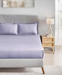 Classic Style me Solid King Bedsheet Set, Amethyst | 210TC Cotton| 2 Pillow Covers