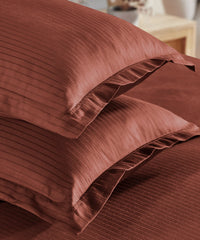 Classic Style me Solid King Bedsheet Set, Ember | 210TC Cotton| 2 Pillow Covers
