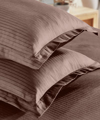 Classic Style me Solid King Bedsheet Set, Biscotti | 210TC Cotton| 2 Pillow Covers