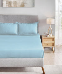 Classic Style me Solid King Bedsheet Set, Orion | 210TC Cotton| 2 Pillow Covers