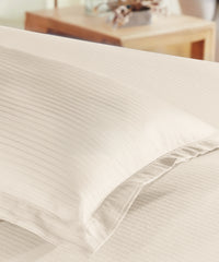 Classic Style me Solid Single Bedsheet Set, Pearled Ivory | 210TC Cotton | 1 Pillow Cover