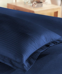 Classic Style me Solid Single Bedsheet Set, Iron Blue | 210TC Cotton | 1 Pillow Cover