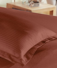 Classic Style me Solid Single Bedsheet Set, Ember| 210TC Cotton | 1 Pillow Cover