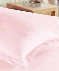 Classic Style me Solid Single Bedsheet Set, Peony| 210TC Cotton | 1 Pillow Cover