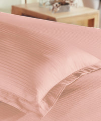 Classic Style me Solid Single Bedsheet Set, Papaya| 210TC Cotton | 1 Pillow Cover