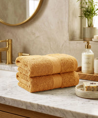 Cotton Bamboo 2 Pc Hand Towel, Yellow| 600 GSM