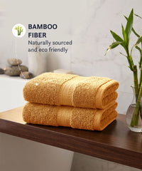 Cotton Bamboo 2 Pc Hand Towel, Yellow| 600 GSM