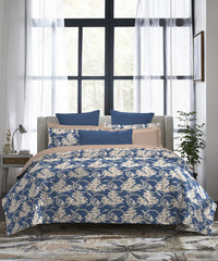 Indulgence Printed King Bedsheet Set, Silhouette| 300TC Cotton | 4 Pillow Covers