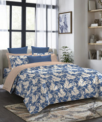 Indulgence Printed King Bedsheet Set, Silhouette| 300TC Cotton | 4 Pillow Covers