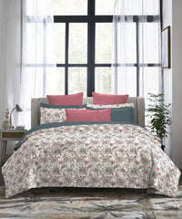 Indulgence Printed King Bedsheet Set, Orbella| 300TC, Cotton| 4 Pillow Covers