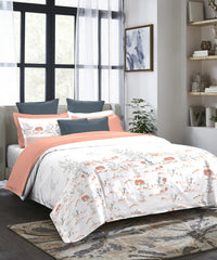 Indulgence Printed King Bedsheet Set, Forest Muse| 300TC Cotton| 4 Pillow Covers
