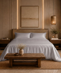 Classic Vitatex E Solid King bedsheet Set,Mineral Grey| 210 TC Cotton| 2 Pillow Covers