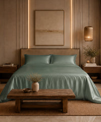 Classic Vitatex E Solid King bedsheet Set,Green Bay| 210 TC Cotton| 2 Pillow Covers