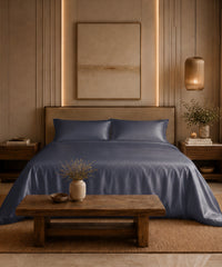 Classic Vitatex E Solid King bedsheet Set,Infinity| 210 TC Cotton| 2 Pillow Covers