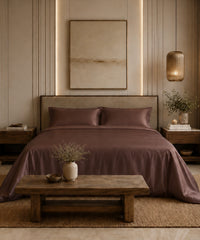 Classic Vitatex E Solid King bedsheet Set,Copper Brown| 210 TC Cotton| 2 Pillow Covers