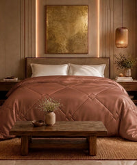 Classic Vitatex E Solid Double Comforter, Baked Clay|150 GSM Cotton