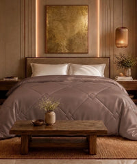 Classic Vitatex E Solid Double Comforter, Copper Brown|150 GSM Cotton