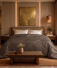 Classic Vitatex E Solid Double Comforter, Mocha Pine|150 GSM Cotton