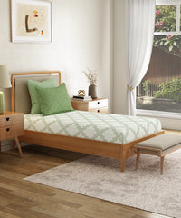 Everyday Printed Single Bedsheet, Harper Green | 120TC Cotton| 1 Pillow cover