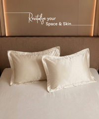 Classic Vitatex E Solid Pillow Pair, Ice Vanilla|210 TC Cotton|2 Pillow Covers