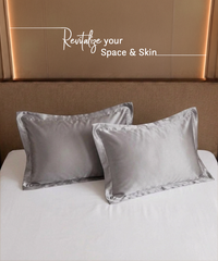 Classic Vitatex E Solid Pillow Pair, Mineral Grey|210 TC Cotton|2 Pillow Covers