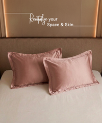 Classic Vitatex E Solid Pillow Pair, Rose Dust|210 TC Cotton|2 Pillow Covers
