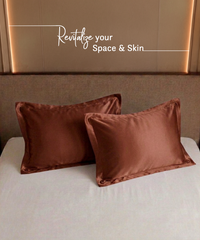 Classic Vitatex E Solid Pillow Pair, Baked Clay|210 TC Cotton|2 Pillow Covers