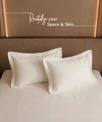 Classic Vitatex E Solid Pillow Pair, Bright White|210 TC Cotton|2 Pillow Covers