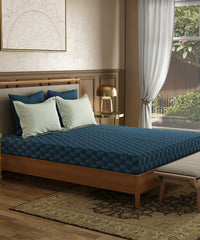Utsav Printed King Bedsheet Gift Box,Gulbahar Blue| 120TC Cotton| 2 Pillow Covers