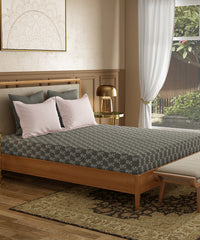 Utsav Printed King Bedsheet Gift Box, Gulbahar Grey| 120TC Cotton| 2 Pillow Covers
