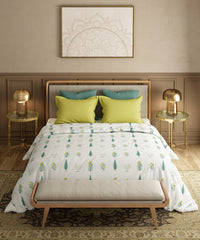Utsav Printed King Bedsheet Set, Gulchaman Lime| 120TC Cotton| 2 Pillow Covers