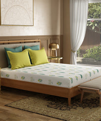 Utsav Printed King Bedsheet Gift Box, Gulchaman Lime| 120TC Cotton| 2 Pillow Covers