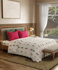 Utsav Printed King Bedsheet Set, Gulchaman Red| 120TC Cotton| 2 Pillow Covers