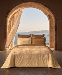 Indulgence Kalakriti King Bedsheet Set, Pehli Pehar| 300TC| 4 Pillow Covers