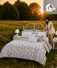 Aroma King Bedsheet Set, Beans Lily |180 TC Cotton|2 Pillow Covers