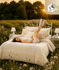 Aroma King Bedsheet Set, Domes Landscape Vanilla |180 TC Cotton|2 Pillow Covers