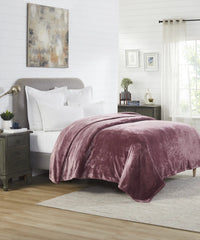Home Essential Style Me Solid Double Flannel Blanket, Wine|290 Gsm|1.2Kg