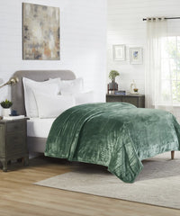 Home Essential Style Me Solid Double Flannel Blanket, Emarld|290 Gsm|1.2Kg