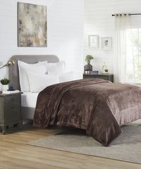 Home Essential Style Me Solid Double Flannel  Blanket, Chocolate|290 Gsm|1.2Kg