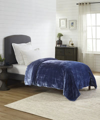 Home Essential Style Me Solid Single  Flannel Blanket, Navy|290 Gsm|0.9Kg