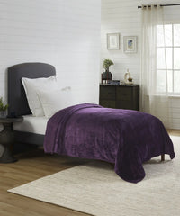 Home Essential Style Me Solid Single  Flannel Blanket, Violet|290 Gsm|0.9Kg