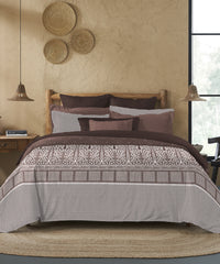 Sanskriti Printed King bedsheet Box, Bidriware Brown|180 TC Cotton|2 Pillow Covers