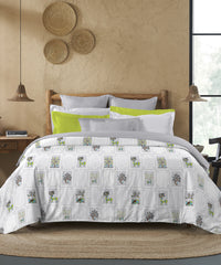 Sanskriti Printed King bedsheet Box, Gond Art Grey|180 TC Cotton|2 Pillow Covers