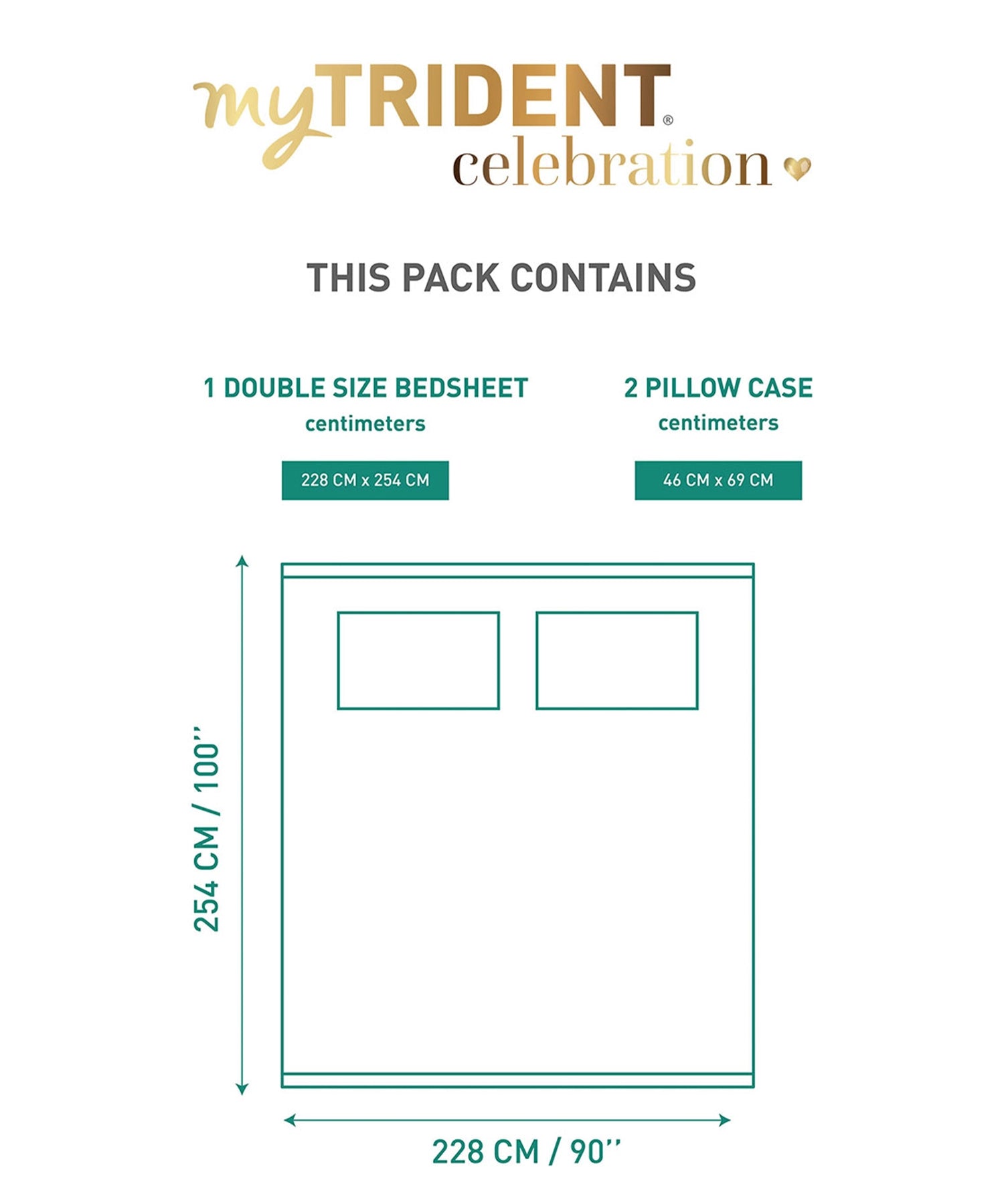 Celebration Queen Bedsheet Set, Saanjh Teal | 144 TC Cotton| 2 Pillow Covers