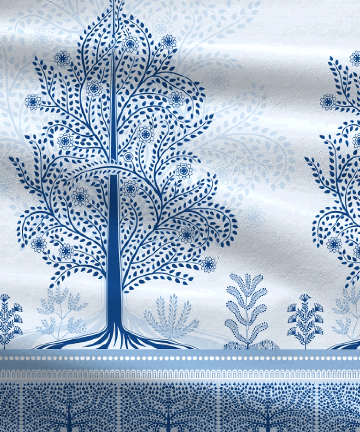 Classic Prakriti King Bedsheet Set, Neelgiri|210 TC Cotton|2 Pillow Covers