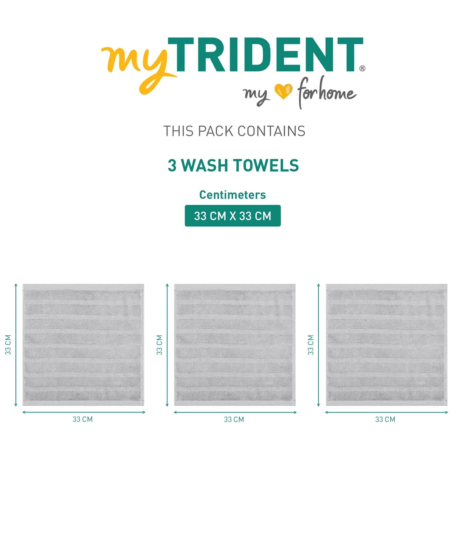 Quick Dry 3 Pc Face Towel, Charcoal Grey|400 GSM Cotton